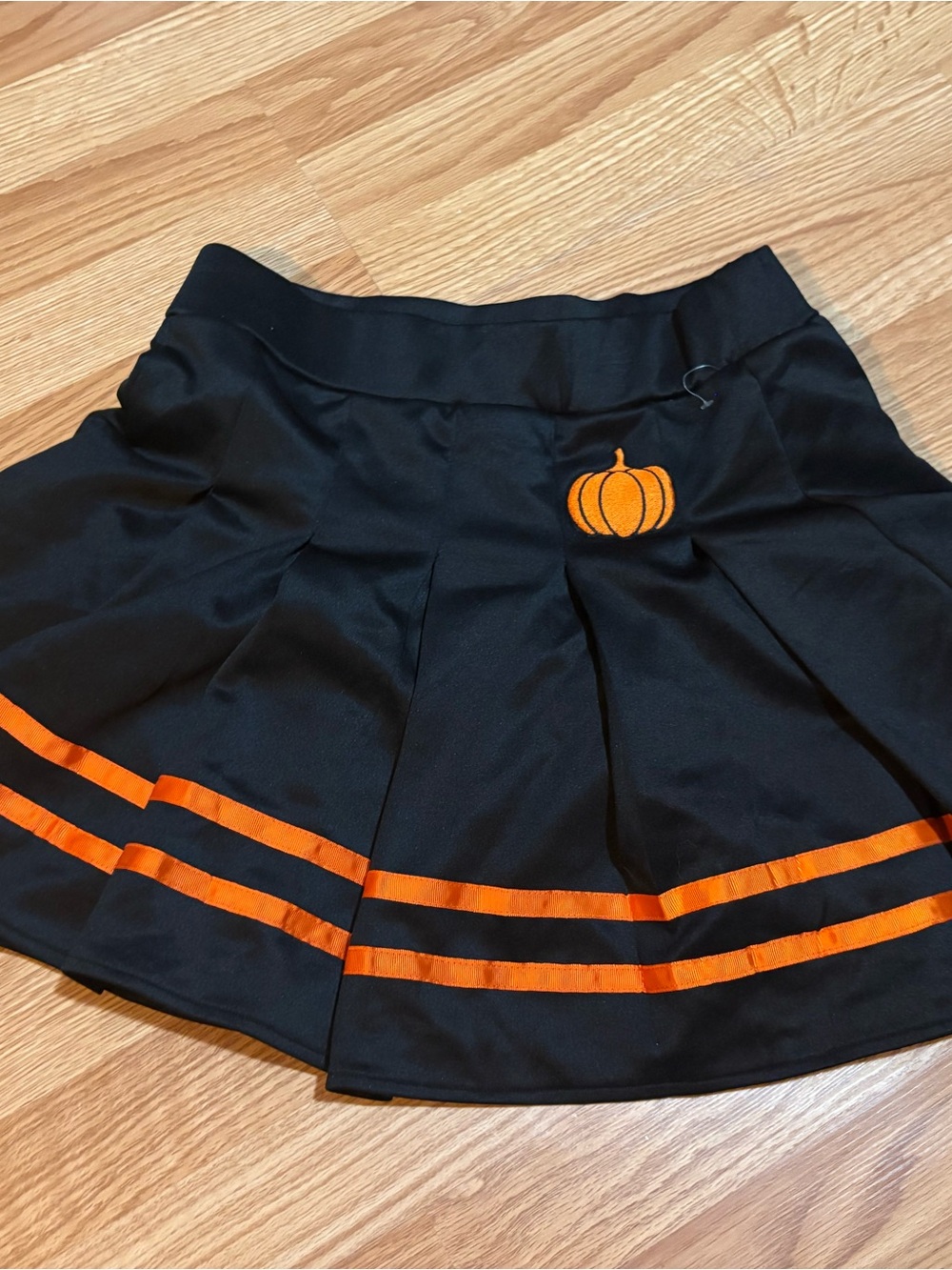 Spirit Black Skater Skirt with Orange Pumpkin Detail